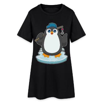 Canne à pêche Penguin Angler Canne à pêche - Robe T-shirt Femme - noir - Devant