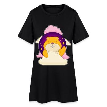 Hamster Clouds - Women’s T-Shirt Dress - black - Front