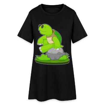 Turtle Sunglasses - Women’s T-Shirt Dress - black - Front