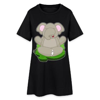 Elephant Yoga Fitness Méditation - Robe T-shirt Femme - noir - Devant