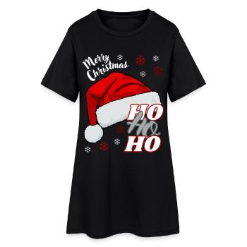 Joyeux Noël HO HO HO - Robe T-shirt Femme - noir - Devant