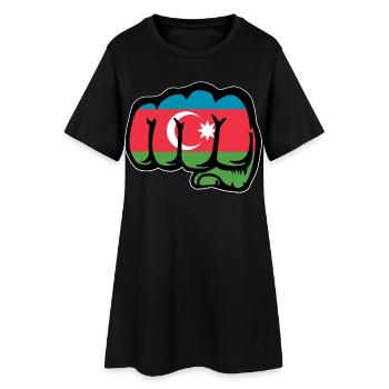 Drapeau de l’Azerbaïdjan poing main - Robe T-shirt Femme - noir - Devant