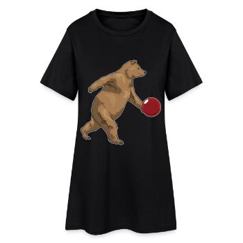 Bear Bowling Boule de bowling - Robe T-shirt Femme - noir - Devant