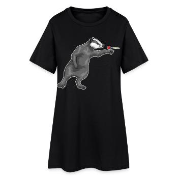 Dachs Dart Dartpfeil - Frauen T-Shirt-Kleid - Schwarz - Vorne