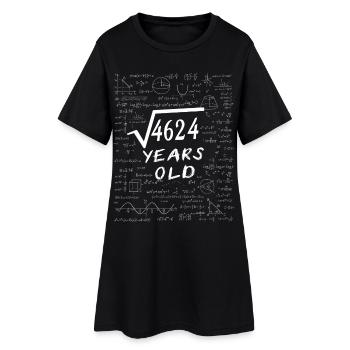 68e Anniversaire 68 ans Racine carrée de 4624 math - Robe T-shirt Femme - noir - Devant