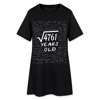 69. Geburtstag 69 Jahre Quadratwurzel aus 4761 - Frauen T-Shirt-Kleid - Schwarz - Vorne