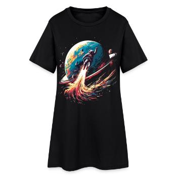 Art de la planète astronaute - Robe T-shirt Femme - noir - Devant