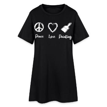 Peace Love Painting - Women’s T-Shirt Dress - black - Front