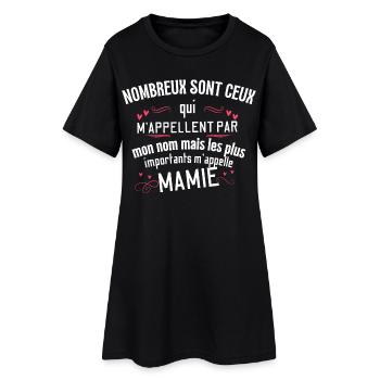 Mamie Bien-Aimée et Chérie - Robe T-shirt Femme - noir - Devant