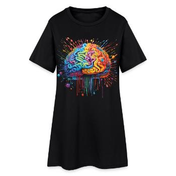 Cerveau astucieux coloré - TDAH, autisme - Robe T-shirt Femme - noir - Devant