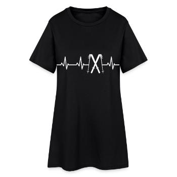 Sports d’hiver Battement de cœur - Robe T-shirt Femme - noir - Devant
