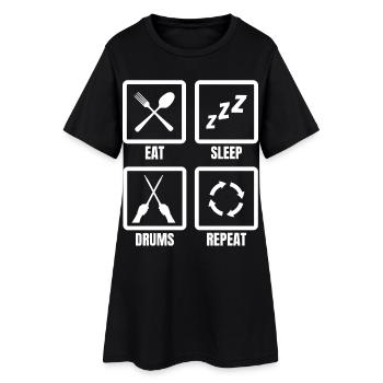 Eat Sleep Drums Répéter - Robe T-shirt Femme - noir - Devant
