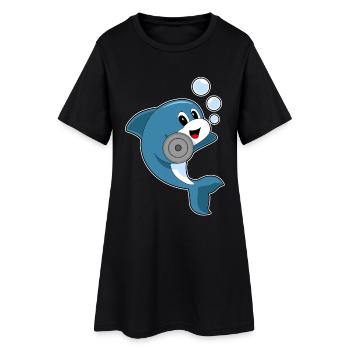 Bodybuilding Haltère Dolphin - Robe T-shirt Femme - noir - Devant