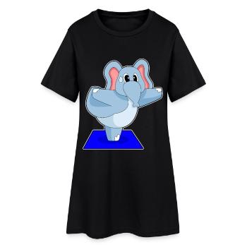 Elephant Yoga Fitness Gymnastics - Women’s T-Shirt Dress - black - Front