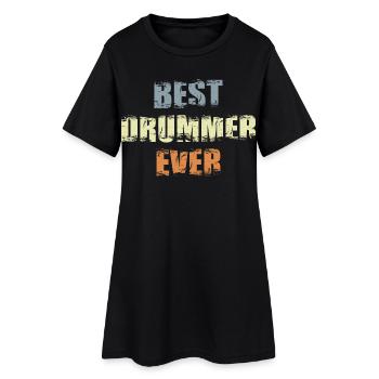 Bester Schlagzeuger - Frauen T-Shirt-Kleid - Schwarz - Vorne