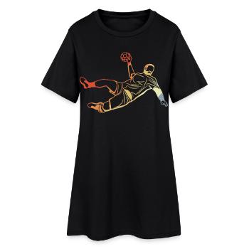 Joueur de handball rétro - Robe T-shirt Femme - noir - Devant