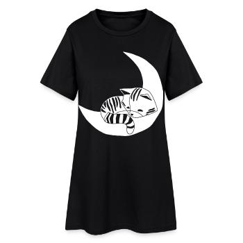 Chaton lunatique - Robe T-shirt Femme - noir - Devant