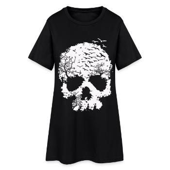 Tree of Life Skull Illustration - Women’s T-Shirt Dress - black - Front