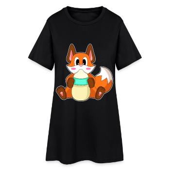 Fuchs Babyflasche Milch - Frauen T-Shirt-Kleid - Schwarz - Vorne