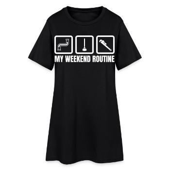 Week-end de l’installateur - Robe T-shirt Femme - noir - Devant