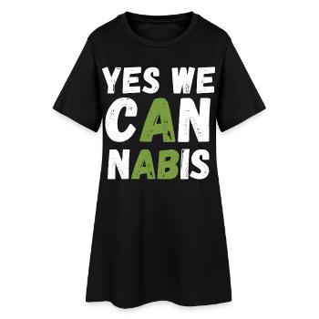 Oui, nous le cannabis ! - Robe T-shirt Femme - noir - Devant