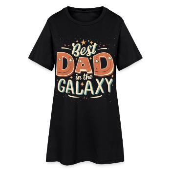 Meilleur papa de la galaxie - Robe T-shirt Femme - noir - Devant
