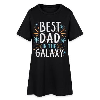 Meilleur papa de la galaxie - Robe T-shirt Femme - noir - Devant