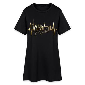 Münster Skyline Heartbeat Heart Love Love Münster - Robe T-shirt Femme - noir - Devant
