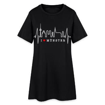 Münster Skyline Heartbeat Heart Love Love Münster - Robe T-shirt Femme - noir - Devant