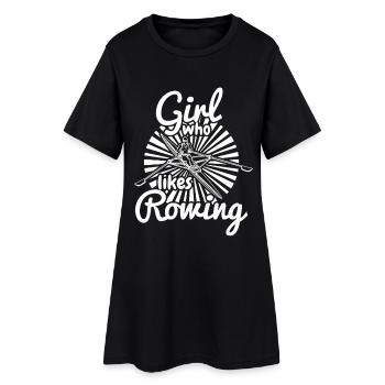 Fille qui aime ramer - Robe T-shirt Femme - noir - Devant