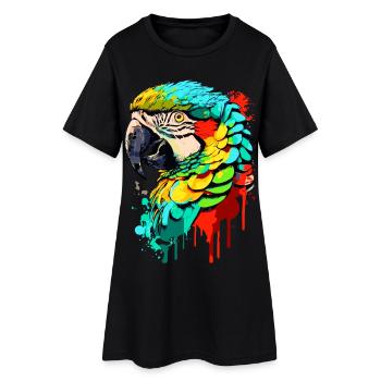 Perroquet coloré - Ara Perroquet - Oiseaux exotiques - Robe T-shirt Femme - noir - Devant
