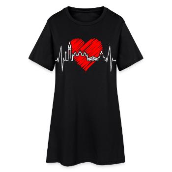 Venice Skyline Heartbeat Italie J’aime Venezia - Robe T-shirt Femme - noir - Devant
