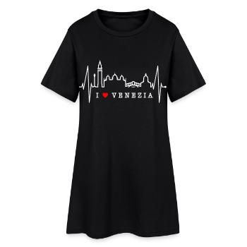 Venice Skyline Heartbeat Italie J’aime Venezia - Robe T-shirt Femme - noir - Devant