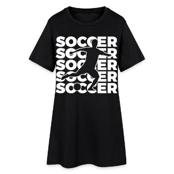 Fußballer - Frauen T-Shirt-Kleid - Schwarz - Vorne