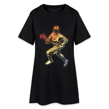 Dessin de joueur de crosse - Robe T-shirt Femme - noir - Devant