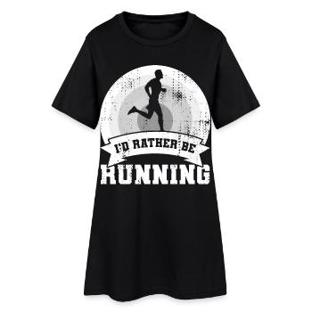 I'd rather go for a run - Women’s T-Shirt Dress - black - Front