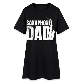 Père saxophoniste - Robe T-shirt Femme - noir - Devant