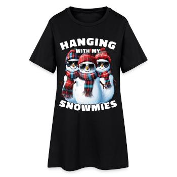 Accrocher avec mes Snowmies Lunettes de soleil Bonhommes de neige - Robe T-shirt Femme - noir - Devant