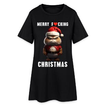 Joyeux Noël Grim Cat Noël - Robe T-shirt Femme - noir - Devant