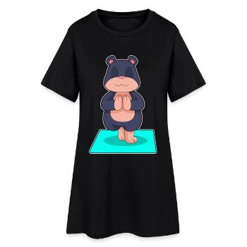Mole Yoga Fitness Méditation - Robe T-shirt Femme - noir - Devant