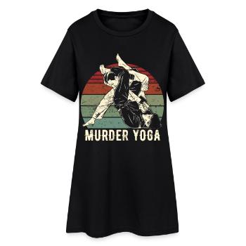 Drôle brésilien Jiu Jitsu Murder Yoga cadeau - Robe T-shirt Femme - noir - Devant