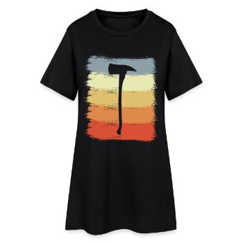 Dessin de hache de pompier - Robe T-shirt Femme - noir - Devant