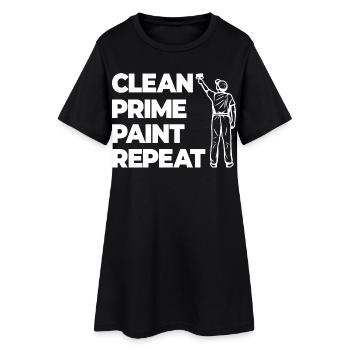 Nettoyage, apprêt, vernissage - Robe T-shirt Femme - noir - Devant