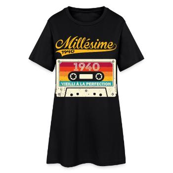 Millésime 1940 Cadeau 83 Ans Anniversaire Humour - Robe T-shirt Femme - noir - Devant