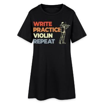 Violon Motivation Look Vintage - Robe T-shirt Femme - noir - Devant