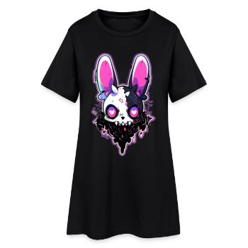 Kawaii Bunny Cute Goth Bunny Grunge Gothic Outfit - Women’s T-Shirt Dress - black - Front