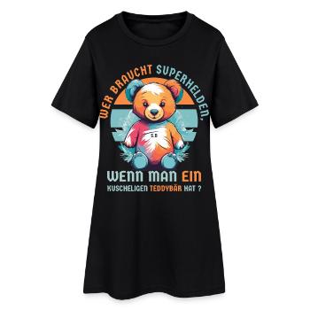 Ours en peluche câlin - Robe T-shirt Femme - noir - Devant