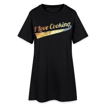 Amoureux de la cuisine - Robe T-shirt Femme - noir - Devant