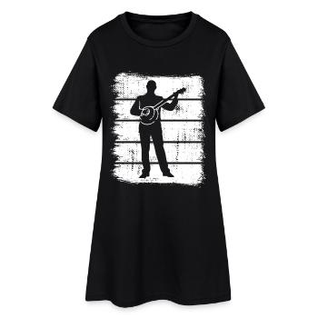 Croquis de joueur de banjo - Robe T-shirt Femme - noir - Devant