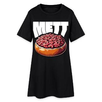 GourMETT - Design für Mettbrötchen Liebhaber - Frauen T-Shirt-Kleid - Schwarz - Vorne